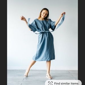 Linen lavender dress